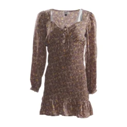 Brown Floral Mini Dress