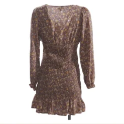 Brown Floral Mini Dress -Swimwear Shore 0259560d 5fd7 4be5 bc05 827b86432bb0