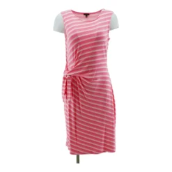 Pink Striped Midi Dress