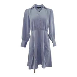 Silver Solid Midi Dress