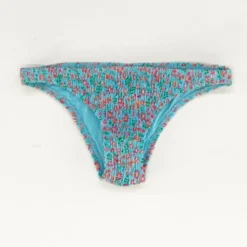 Solid & Striped The Rachel Smocked Floral Bikini Bottom In Blue - Size XS