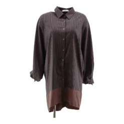 Brown Striped Midi Dress