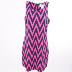 Pink Chevron Midi Dress