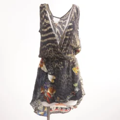 Camilla Black Animal Print Mini Dress