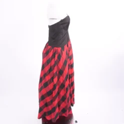 80's Buffalo Plaid Strapless Midi Dress -Swimwear Shore 167a4914 85e1 4c3e 9850 b0176af279ba scaled