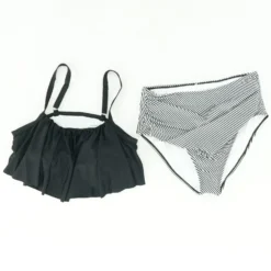 CUPSHE Black Striped Two-Piece