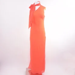 Neon Orange Solid Maxi Dress