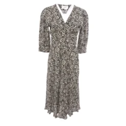 Ba&sh Black Graphic Midi Dress