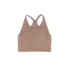 Brown Solid Sports Bra