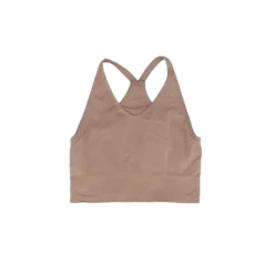 Brown Solid Sports Bra