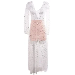 N/A White Polka Dot Maxi Dress