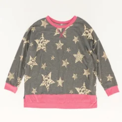 Gray Graphic Pajama Top