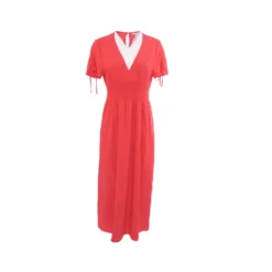 Coral Solid Maxi Dress