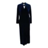 Vintage Navy Velvet Full-Zip Robe