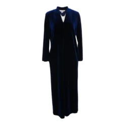 Vintage Navy Velvet Full-Zip Robe