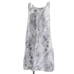 White Tropical Midi Dress