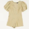 Express Tan Solid Romper