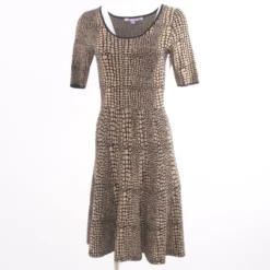 Tan Polka Dot Midi Dress