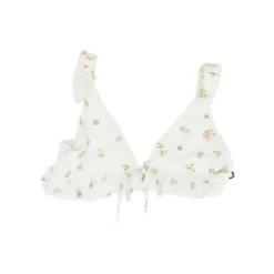 White Floral Swim Top