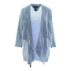 Rene Rofe Gray Animal Print Robe