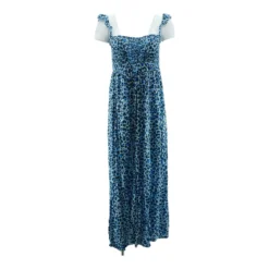 Blue Animal Print Maxi Dress