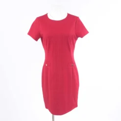 Red Plaid Midi Dress