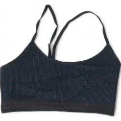 Spiritual Gangster Navy Striped Wide Scoop Sports Bra