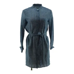 Equipment Blue Geometric Midi Dress