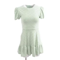 Green Eyelet Midi Dress