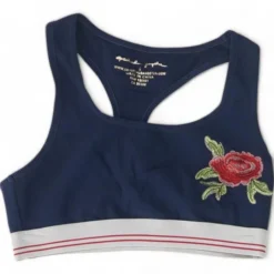 Spiritual Gangster Navy Embroidered Detail Sports Bra