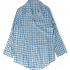 Blue Check Pajama Top