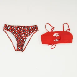 N/A Red Animal Print Two-Piece