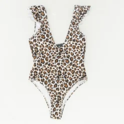 Zaful Tan Animal Print One-Piece