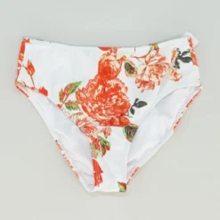White Floral High-Waist Bikini Bottom - Size XS, S