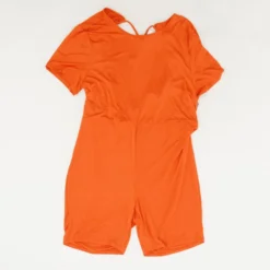 SHEIN Orange Solid Romper
