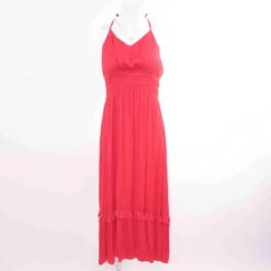 Red Solid Maxi Dress