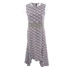 Marni Silk Sleeveless Floral Midi Dress In Blue