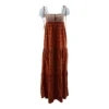 Spiritual Gangster Rust Embroidered Detail Maxi Dress
