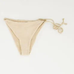 Beige Solid Swim Bottom