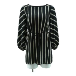 Black Striped Mini Dress