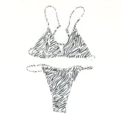 N/A White Animal Print Two Piece