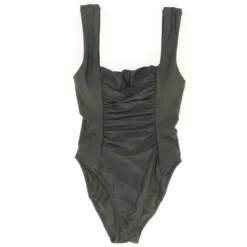 J. Crew Ruched Squareneck One-Piece In Black - Size 6, 10