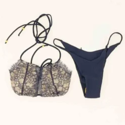 Navy Solid Two-Piece