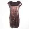 Anthropologie Brown Solid Sequin Midi Dress