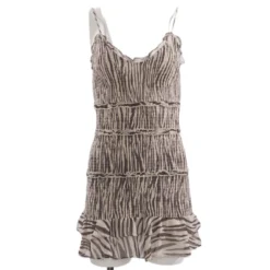 Beige Animal Print Mini Dress