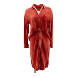 Rust Solid Midi Dress