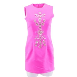 CYNTHIA ROWLEY Neon Pink Solid Mini Dress