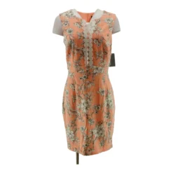 Peach Floral Midi Dress