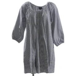 White Check Midi Dress