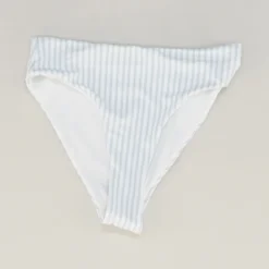 Tally Striped High Waist Swim Bottom In Blue Size S, M, L